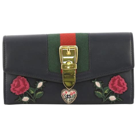 gucci sylvie leather wallet|gucci leather wallet for men.